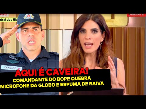 THIS IS SKULLS! BOPE commander abandons interview on Globo and breaks activist's microphone.