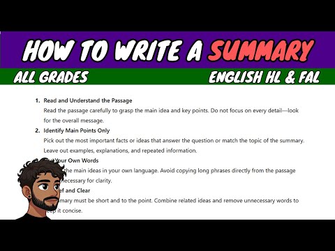 How to Write a Summary | English HL & FAL