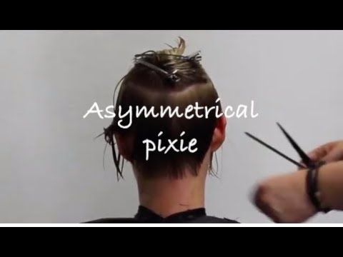 Asymmetrical pixie haircut tutorial video thumbnail