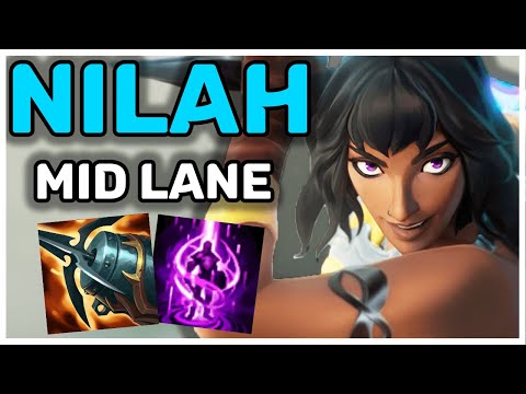 INSANE LATE GAME THREAT - NILAH MID LANE GUIDE BUILD RUNES SEASON 12 S12 LEAGUE OF LEGENDS LoL