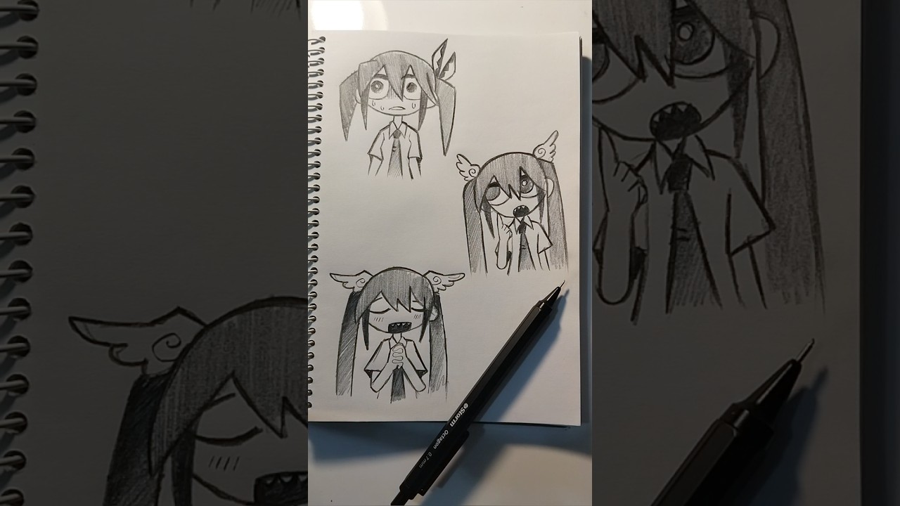 Drawings Miku - Teto 👀 ✨️ #vocaloid #hatsunemiku #teto #イラスト #shorts #sketch #howtodraw #歌ってみた