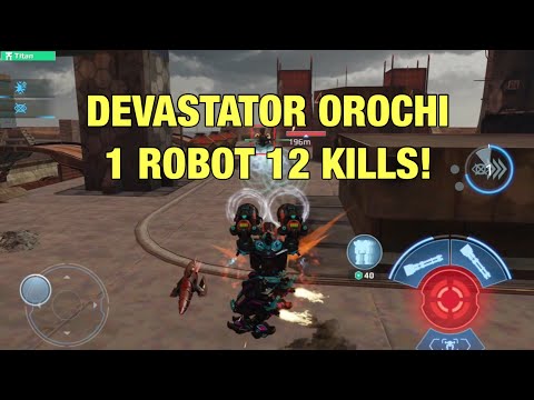 Overdrive Devastator Orochi with Paralysis Drone: Crazy 1 Bot 12 Kills FFA Gameplay | War Robots