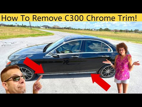Ripping The Mercedes C300 Side Skirt Chrome Trim Off