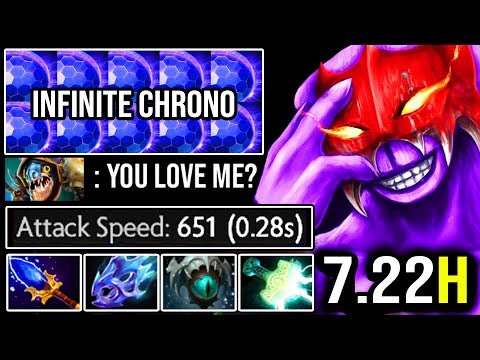 Faceless Void Scepter Infinite Chrono 100% Deleted Slark with Maximum Attack Speed DotA 2
