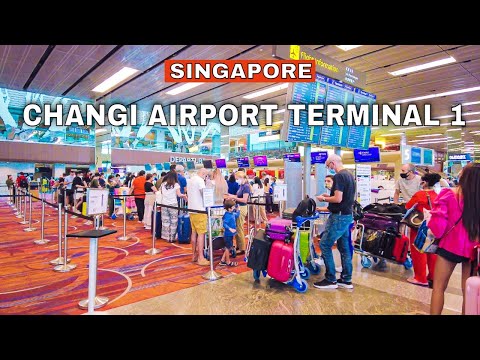 Áreas de partida e chegada do Terminal 1 do Aeroporto de Changi | Excursão ao Aeroporto de Cingapura