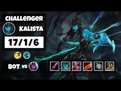 Kalista Gameplay Challenger Replay S11 - 11.14 Bot Lane (17/1/6) - EU