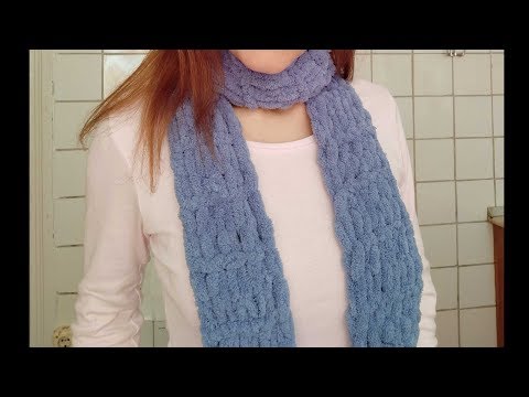Быстрый шарф за 1 час. Без спиц и крючка. Мини МК.