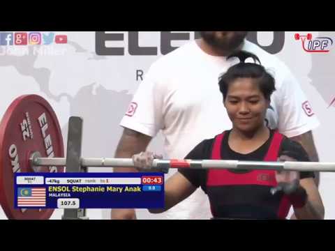 Stephanie Ensol - 7th Place 332.5kg Total - 47kg Class 2019 Womens IPF Classic Worlds