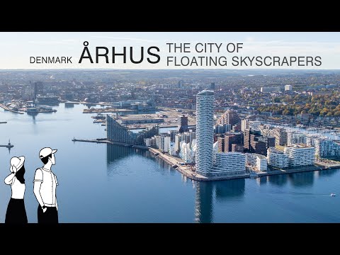 4K Aarhus 🇩🇰 : The City Of Floating Skyscrapers