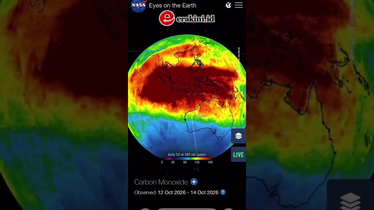 Citra Satelit NASA Tampilkan Langit Indonedia Merah Pekat