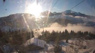preview picture of video 'Riding down in the Super Morzine Telecabine ski lift HD'