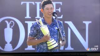 Collin Morikawa wins 149th Open presentation to receive British Open Claret Jug July 18 2021
