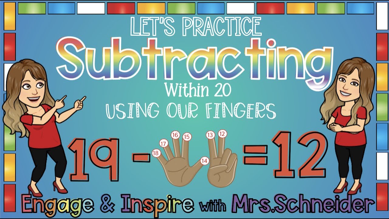 Subtracting within 20 (Using fingers and counting back strategy)