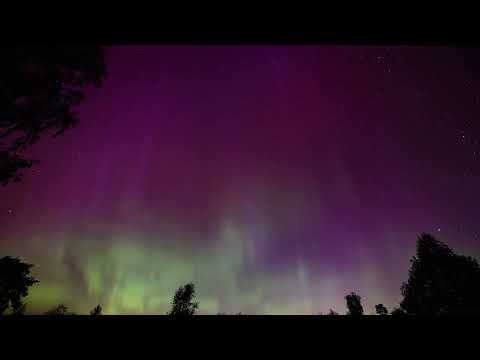 Northern lights during the Perseid meteor shower 12-13 August 2024- timelapse video