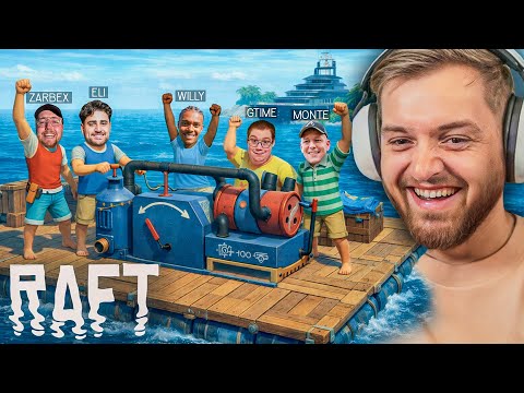 😍UNSER Floß hat ein MOTOR! - DIE ersten STORY INSELN! | RAFT mit ELI, ZARBEX, MONTE, WILLY & GTIME