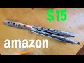 $15 Butterfly Knife Trainer from Amazon Unboxing and Review.  Black Dragon Balisong Trainer.