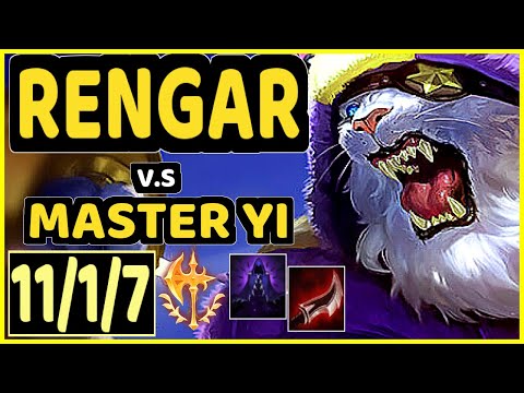 DARDOCH (RENGAR) vs MASTER YI - QUADRAKILL 11/1/7 KDA JUNGLE GAMEPLAY - NA Ranked DIAMOND