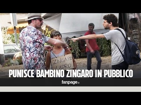 He punishes a gypsy child in public, the reactions of passers-by [Social experiment]