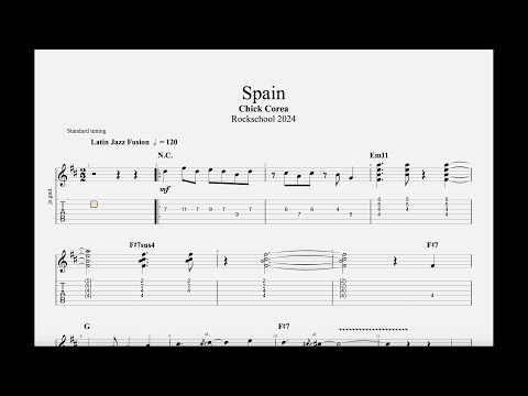 G8 Spain Guitar Rockschool 2024 Grade 8 Tab
