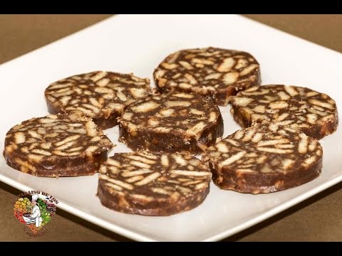 Salami de galletas y nueces. Salam de biscuiti si nuci.