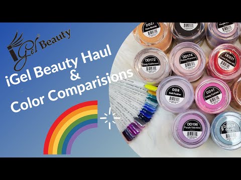 iGel Beauty Haul #1 Matte Acrylic Swatches w/Monomer & Color Comparisons