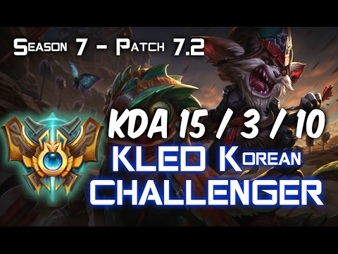 KLED KOREAN CHALLENGER vs RIVEN Top - Patch 7.2 KR Ranked