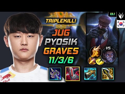 Pyosik Jungle Graves Build Immortal Shieldbow Fleet Footwork - LOL KR 13.1