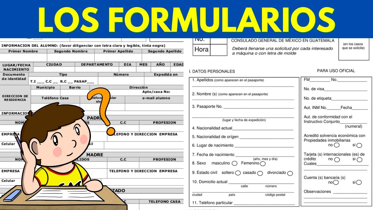 ¿Cuáles son los seis tipos básicos de formularios?