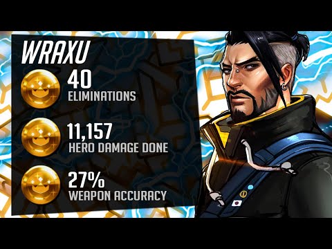 Wraxu Top 500 Hanzo Main - 40 elims! [ Overwatch Season 33 ]