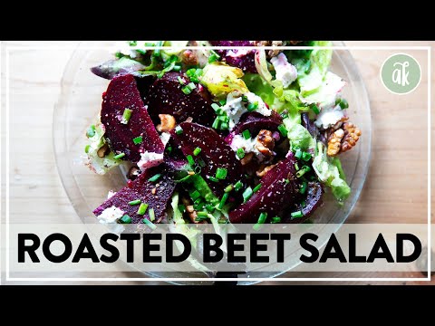 Roasted Beet Salad with Citrus-Shallot Vinaigrette, Goat Cheese, and Walnuts