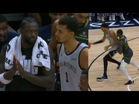 Julius Randle stares down Wemby then gets clutch stops on him to win vs Spurs