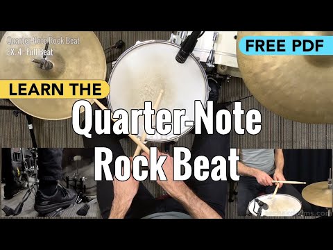 Quarter-Note Rock Beat - Beginner Drum Lesson & Free PDF Worksheet