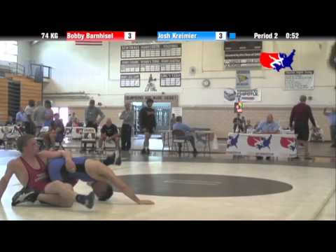 2012 Univ. WTT: 74 KG - Bobby Barnhisel (Navy Mat Club) vs. Josh Kreimier (Falcon TC)