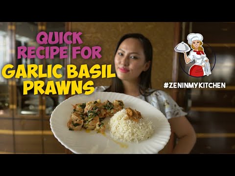 Quick Recipe for Garlic Basil Prawns with Rice in 10 minutes | ZenInMyKitchen