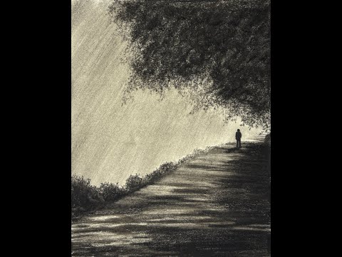 How to Draw a Moody Landscape with Charcoal | Step by Step for Beginners