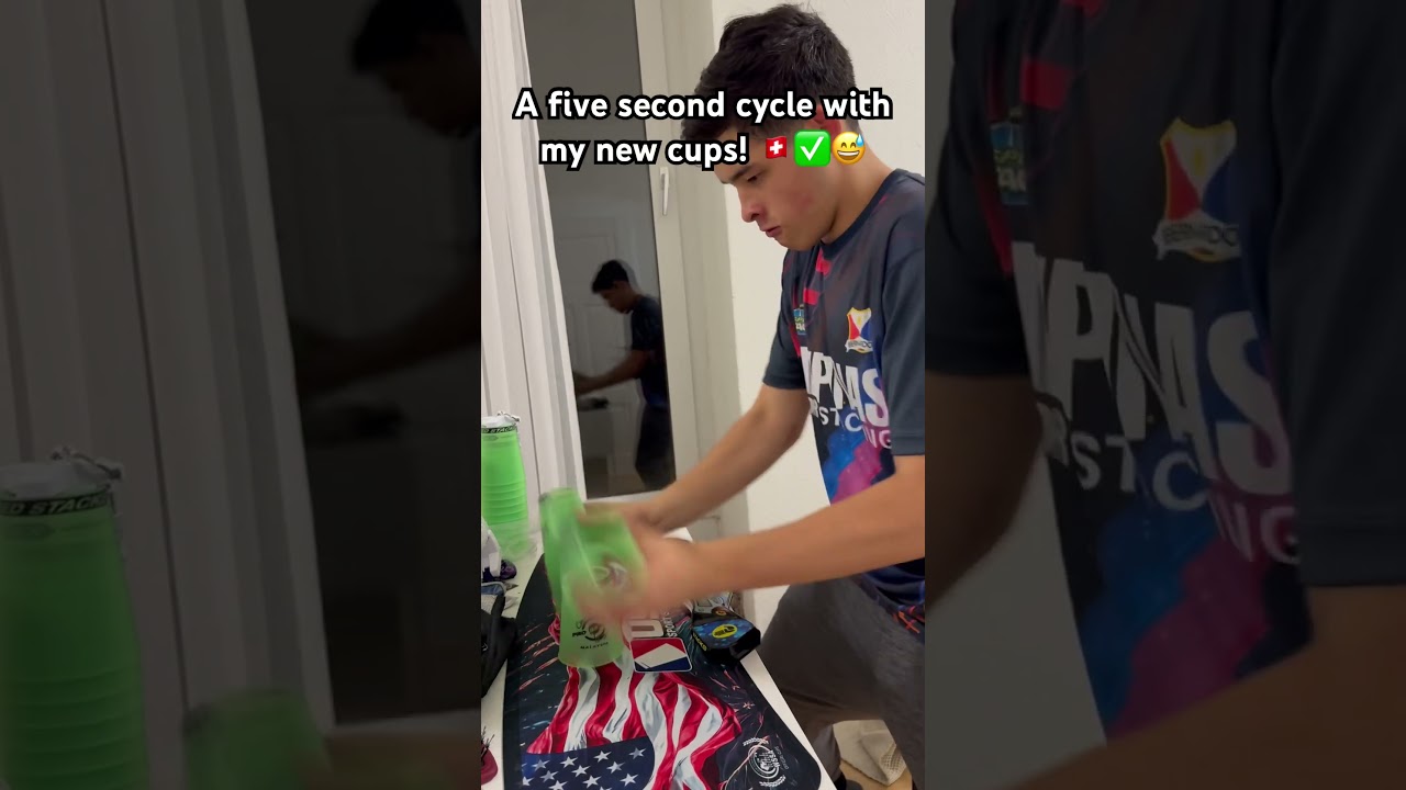 A five second cycle with my new cups! 🇨🇭✅😅 #shorts #sportstacking #cupstacking #speed #wow #new
