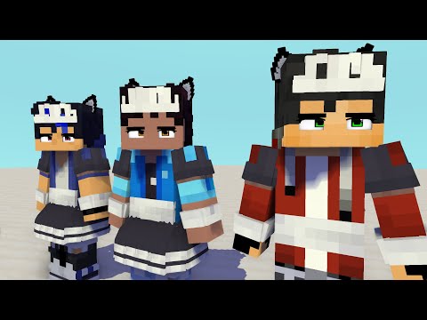 TUTU YAY! ARIGATO FIRST MEET EIN, AARON & PIERCE BECOME MAIDS - MINECRAFT ANIMATION #shorts