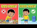 Good Habits Vs Bad Habits For Kids Learning Video For Kids Healthy Habits Manners KidEducation