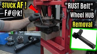 Removing VERY Badly SEIZED Subaru Wheel Bearing | HUB Buster | Rust FUSED & Stuck to Knuckle!