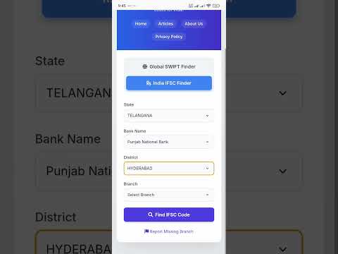 Bank IFSC & SWIFT Code Finder video thumbnail