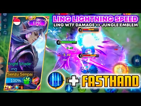 LING FASTHAND LIGHTNING SPEED | WTF DAMAGE JUNGLE EMBLEM - Ling Gameplay Mobile Legends