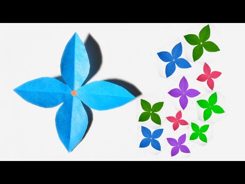 4 Petal Paper Flower | How to make origami flower | Origami paper flower | মেকিং ক্রাফটস
