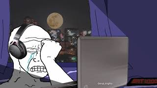 Wojak crying in the dark cold room template