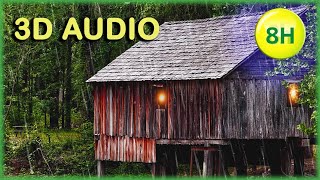 CHUVA para Dormir TELA PRETA 8h - Barulho de Chuva na Casa de Madeira na Floresta | SEM TROVES 