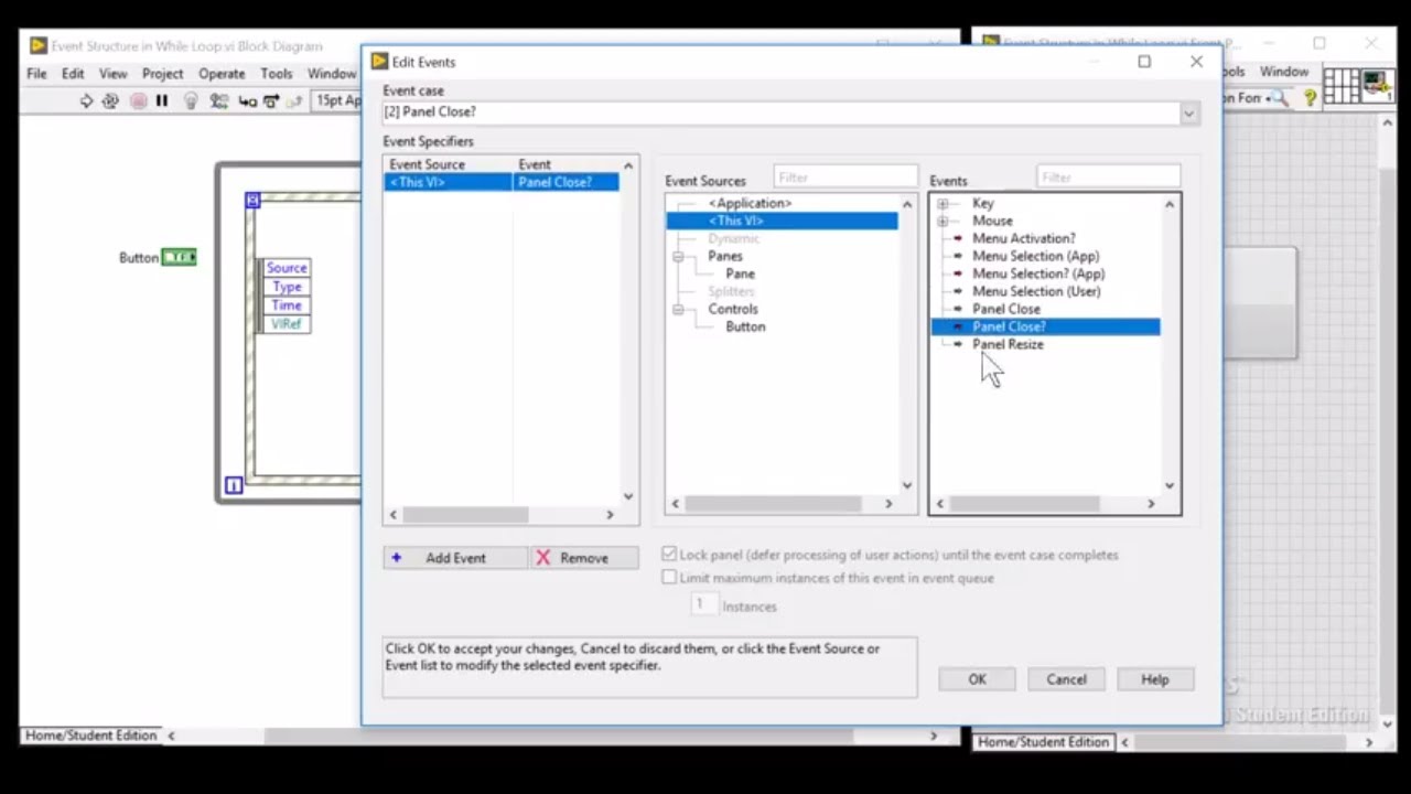 LabVIEW Event Structure in While Loop vs. C#