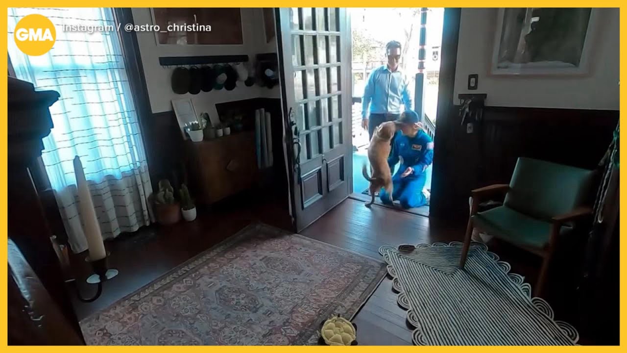 Artemis II astronaut reunites with her dog