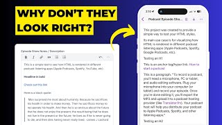 Why don't my show notes look right in Apple Podcasts, Spotify, Youtube?