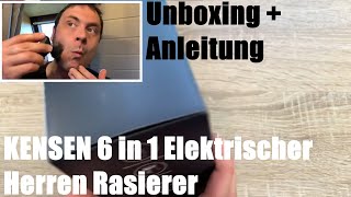 Rasierer Herren Elektrisch, KENSEN 5 in 1 Glatzen Rasierer 7D Rotationsrasierer Unboxing & Anleitung