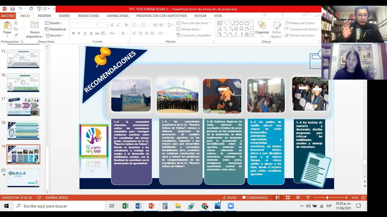 Pre Sustentación de Tesis Psicología UPLA - Karina Gamboa