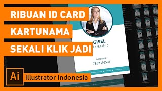 Design Ribuan ID Card  Sekali Klik - Variable Data Illustrator 2021- FREE FILE #flaminkgosh